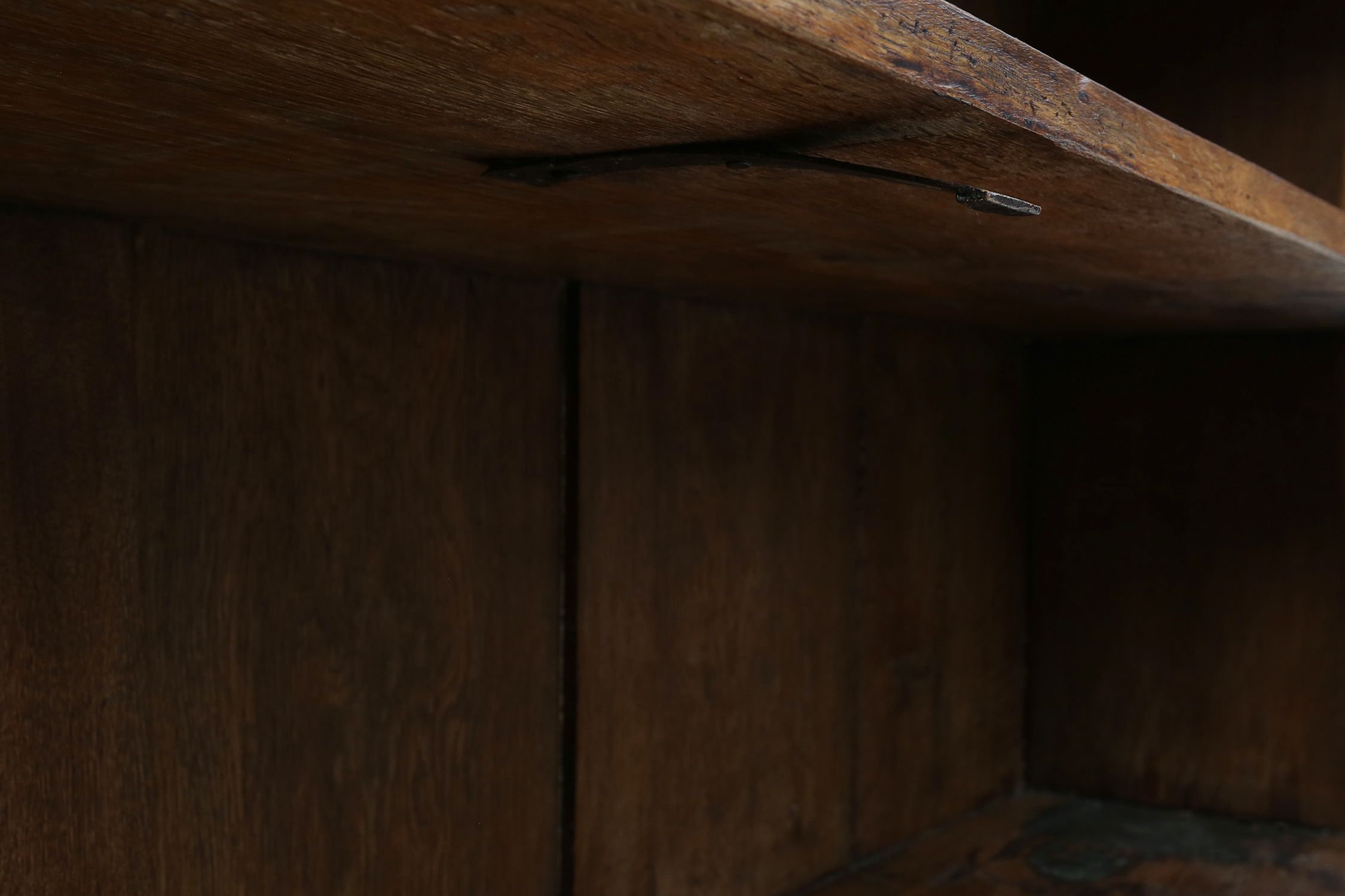 Early 18th Century Vitrine Cabinet in oak with original glass windows, Germanythumbnail